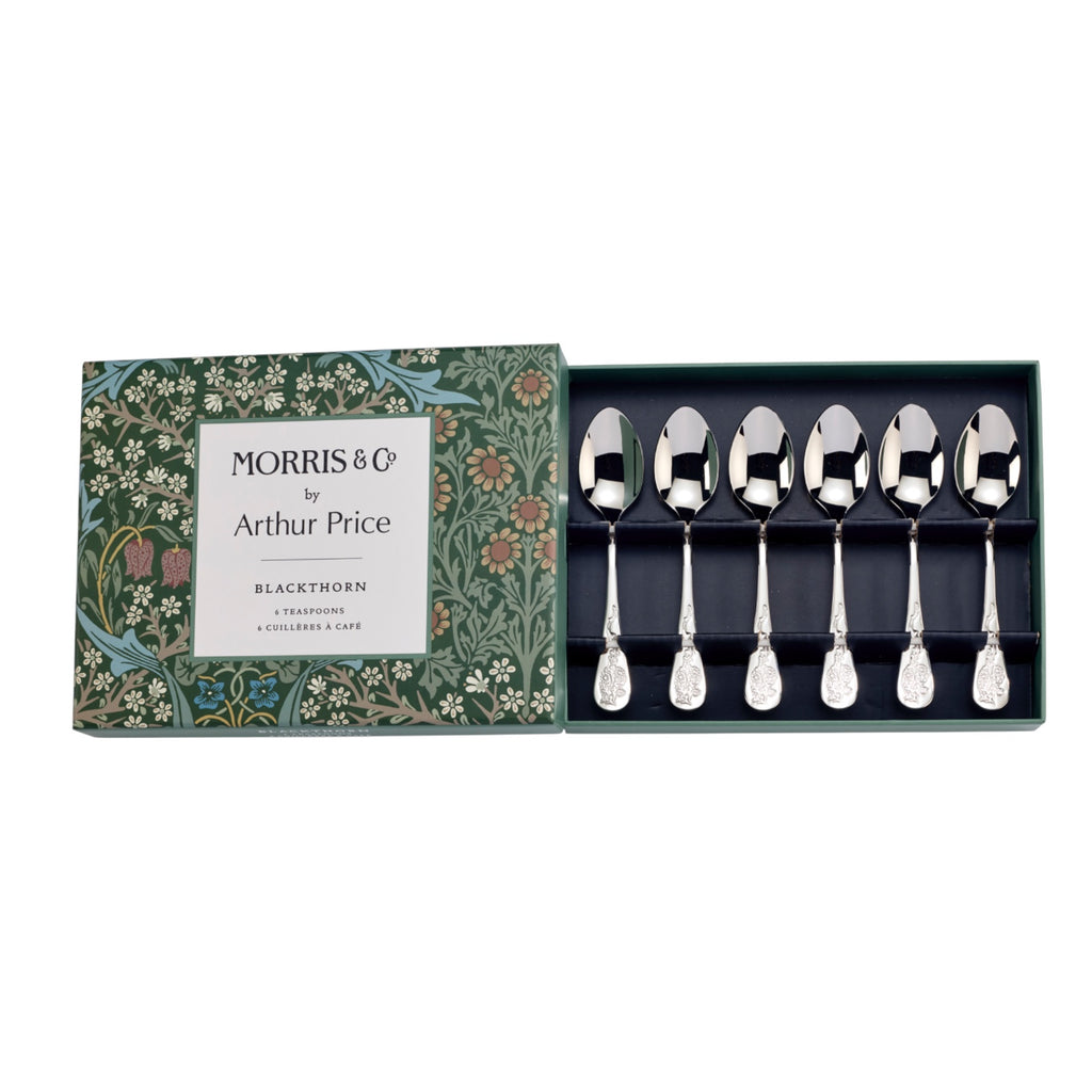 Arthur Price - Morris & Co - Black Thorn - Boxed Set of 6 Teaspoons