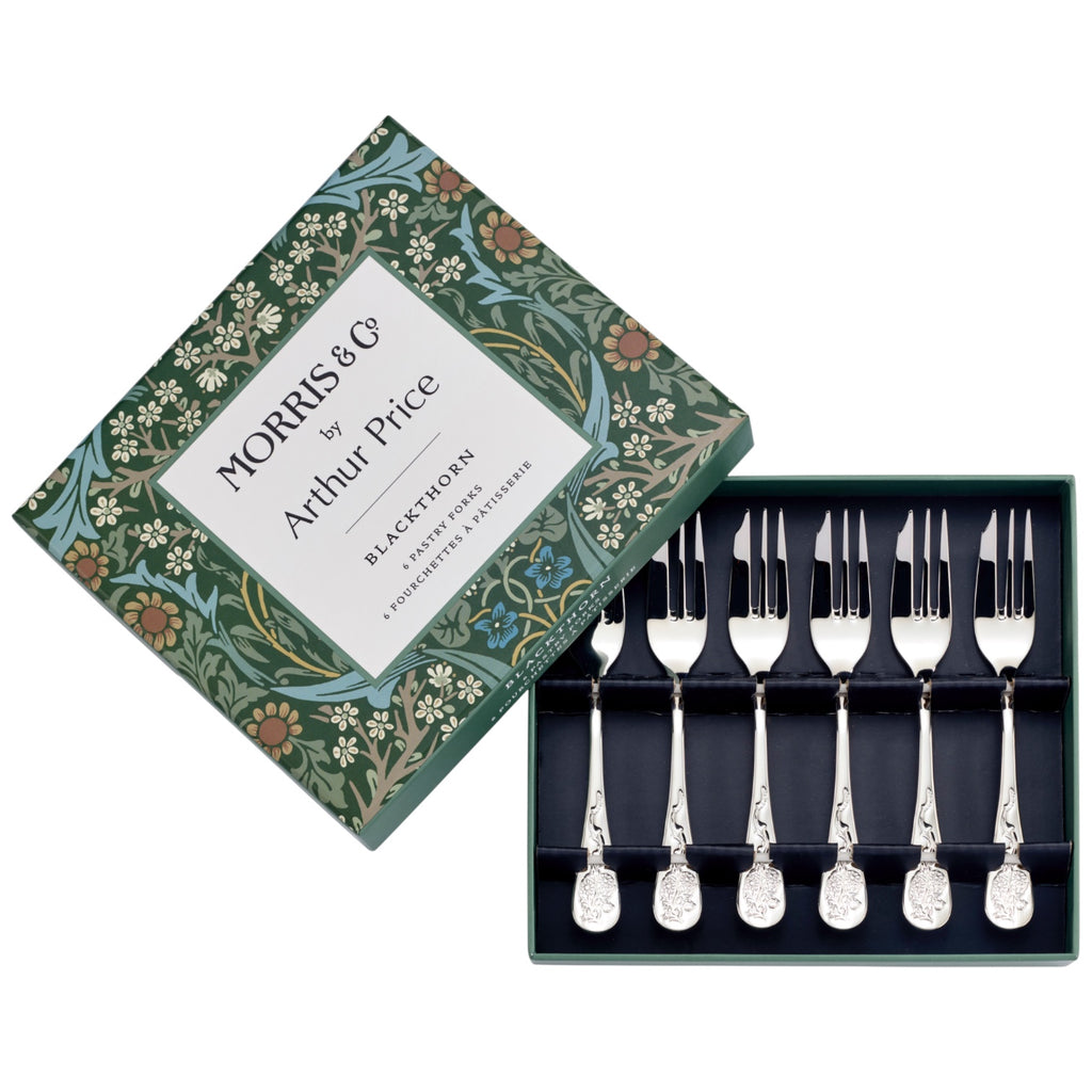Arthur Price - Morris & Co - Black Thorn - Boxed Set of 6 Pastry Forks