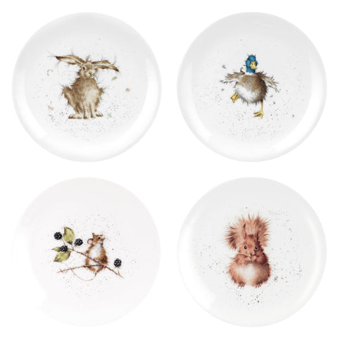 Wrendale - Set of 4 Coupe Salad / Side Plates - 21cm / 8" - Set A