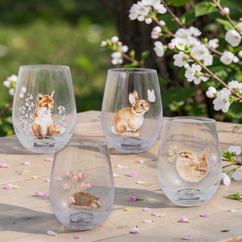 NEW DESIGNS - Wrendale - Box Set of 4 Tumblers - Assorted Wildlife