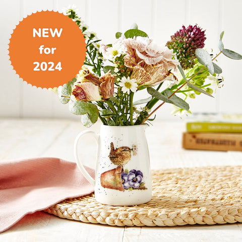 NEW - Wrendale - Mini Posy Jug - Wren - ORDER NOW FOR AUGUST DELIVERY