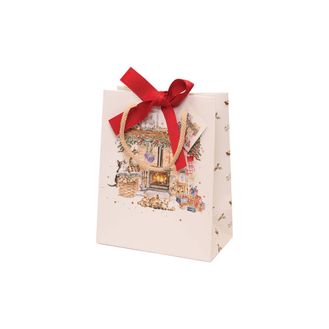 NEW - Wrendale - Christmas - Gift Bag -  Medium  - Fireside Pets
