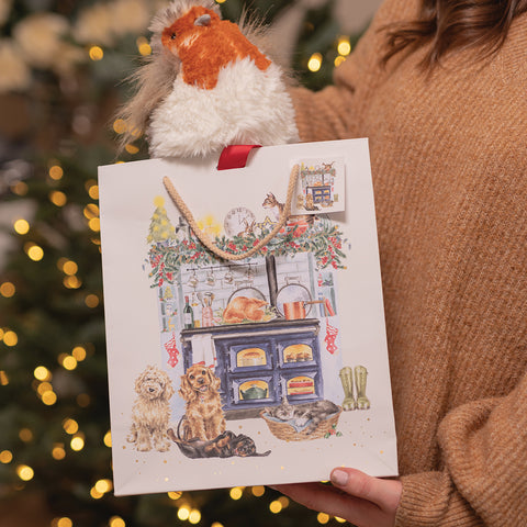NEW - Wrendale - Christmas - Gift Bag - Large - Kitchen Range Dogs and Cats