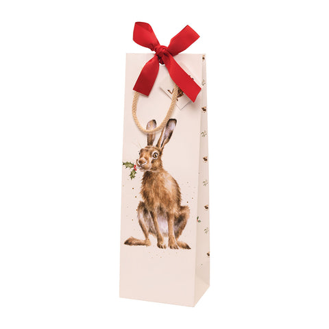 NEW - Wrendale - Christmas - Gift Bag - Bottle Bag - Golden Hour Hare