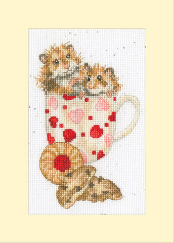 NEW - Bothy Threads - Wrendale - Greeting Card Cross Stitch Kit - Hammy Anniversary