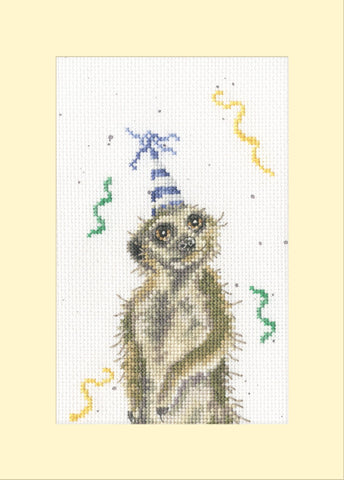 NEW - Bothy Threads - Wrendale - Greeting Card Cross Stitch Kit - On The Lookout For A Party