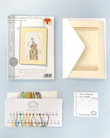 NEW - Bothy Threads - Wrendale - Greeting Card Cross Stitch Kit - On The Lookout For A Party