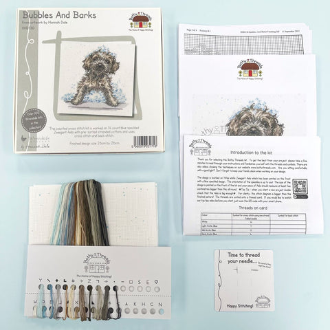 Bothy Threads - Wrendale - Cross Stitch Kit - Bubbles and Barks - Dog