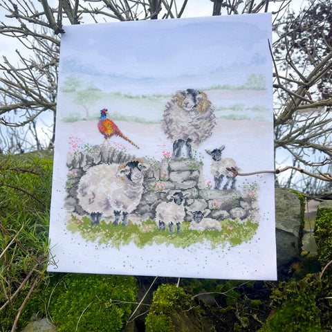NEW - Bothy Threads - Wrendale - Cross Stitch Kit - Green Pastures