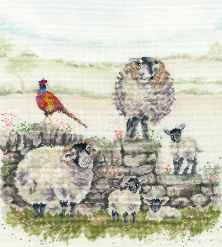 NEW - Bothy Threads - Wrendale - Cross Stitch Kit - Green Pastures