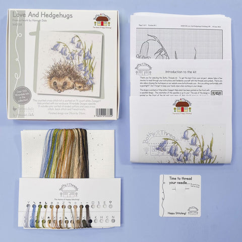 Bothy Threads - Wrendale - Cross Stitch Kit - Love and Hedgehugs