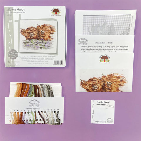 NEW - Bothy Threads - Wrendale - Cross Stitch Kit - Blown Away
