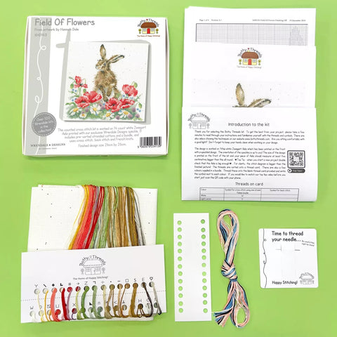 NEW - Bothy Threads - Wrendale - Cross Stitch Kit - Field of Flowers