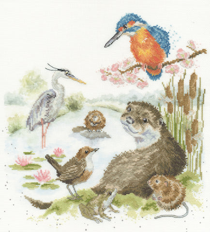NEW - Bothy Threads - Wrendale - Cross Stitch Kit - The Water's Edge