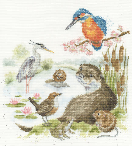 NEW - Bothy Threads - Wrendale - Cross Stitch Kit - The Water's Edge