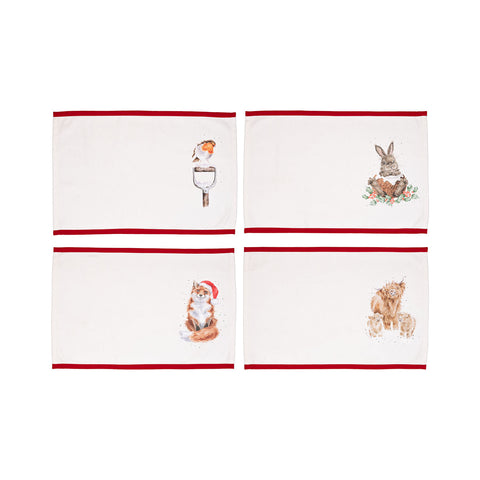 NEW - Wrendale - Christmas - Fabric Placemats