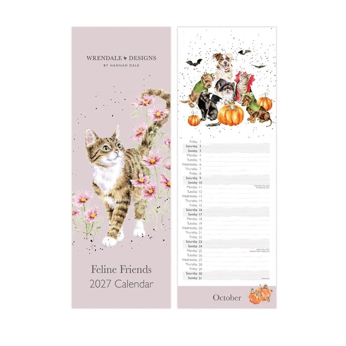 NEW - Wrendale - Feline Friends - Slim Calendar - 2027