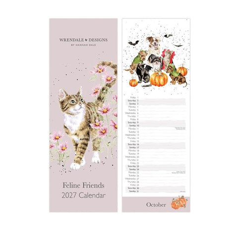 NEW - Wrendale - Feline Friends - Slim Calendar - 2027