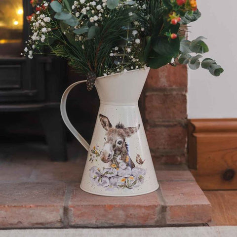 NEW - Wrendale  Metal Flower Jug - Fine and Dandy Donkey
