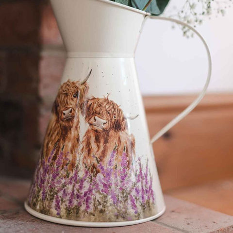 NEW - Wrendale  Metal Flower Jug - Gentle Giants Cows