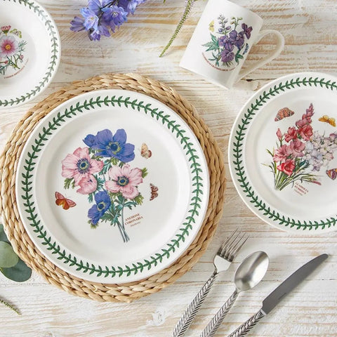 NEW - Portmeirion - Botanic Garden - 4 Piece Set - Anemone, Gladiolus, Cosmos and Larkspur