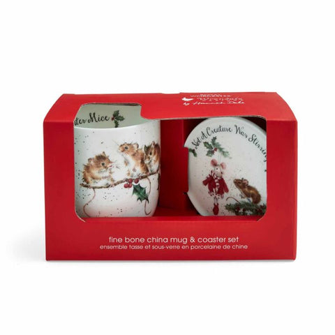 Wrendale - Christmas - Mug & Coaster Set - Winter Mice