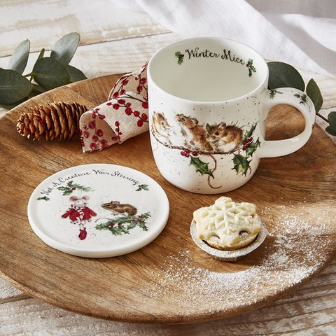 NEW - SPECIAL OFFER - LIMITED STOCK  - Wrendale - Christmas - Mug & Coaster Set - Winter Mice