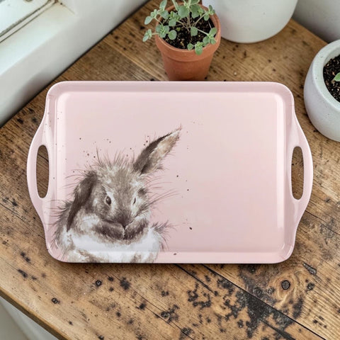 Wrendale - Large Handled Tray-Bathtime Bunny - Rabbit