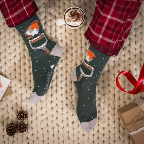 Wrendale - Christmas - Bamboo Socks - Men's One Size 7-11