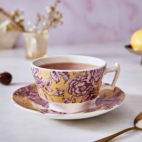 Spode - Kingsley - Teacup & Saucer - Ochre