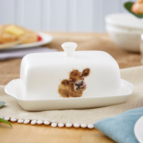 Wrendale - Covered Butter Dish - Cow - New Design