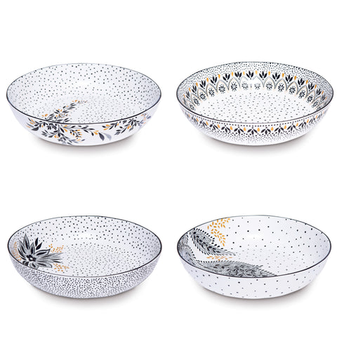 Sara Miller - Artisanne Noir - Low Bowl - Set of 4