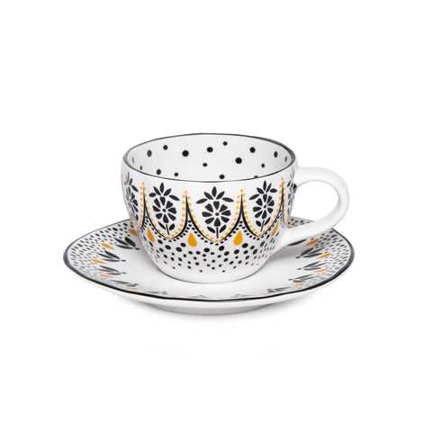 Sara Miller - Artisanne Noir - Espresso Cup & Saucer - Set of 2