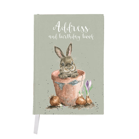Wrendale Address & Birthday Book -  Flower Pot Rabbit