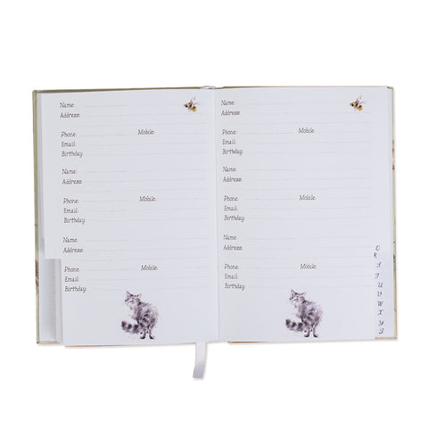Wrendale Address & Birthday Book -  Flower Pot Rabbit