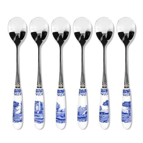 Spode - Blue Italian - Tea Spoon - Box Set of 6