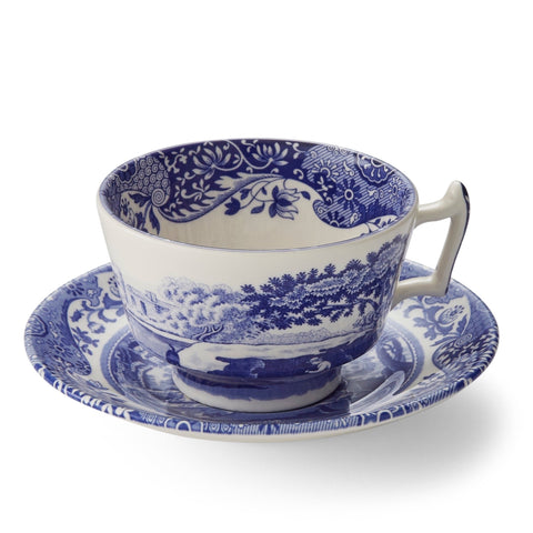 Spode - Blue Italian - Breakfast Cup & Saucer