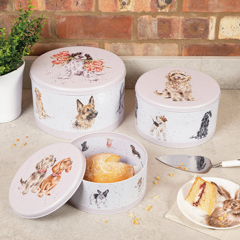 Wrendale - Nest of 3 Cake Tins - A Dog's Life