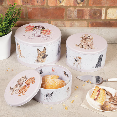 Wrendale - Nest of 3 Cake Tins - A Dog's Life