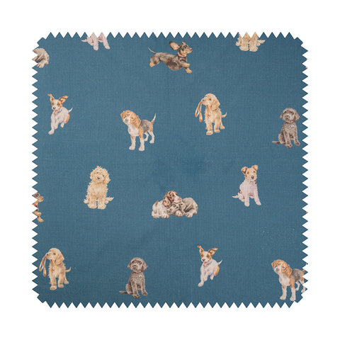 Wrendale - Home - Fabric - Busy Dog Teal