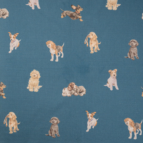 Wrendale - Home - Fabric - Busy Dog Teal