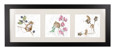 Wrendale  - A Trio of Framed Cards - Country Mice