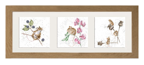 Wrendale  - A Trio of Framed Cards - Country Mice