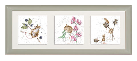 Wrendale  - A Trio of Framed Cards - Country Mice