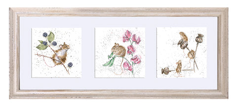 Wrendale  - A Trio of Framed Cards - Country Mice
