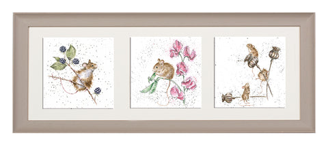 Wrendale  - A Trio of Framed Cards - Country Mice