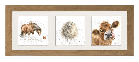 Wrendale  - A Trio of Framed Cards - A Farmyard Trio