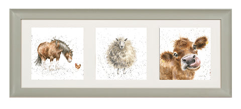 Wrendale  - A Trio of Framed Cards - A Farmyard Trio