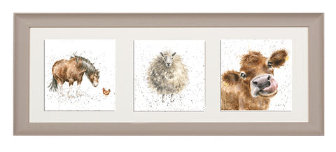 Wrendale  - A Trio of Framed Cards - A Farmyard Trio