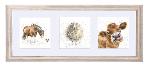 Wrendale  - A Trio of Framed Cards - A Farmyard Trio